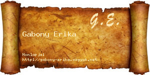 Gabony Erika névjegykártya
